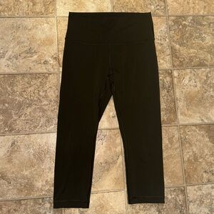 Lululemon cropped 23” leggings army green.